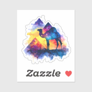 Cosmic Starry Night Egyptian Camel Landscape