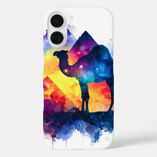 Cosmic Starry Night Egyptian Camel Landscape Case-Mate iPhone Case (Back)