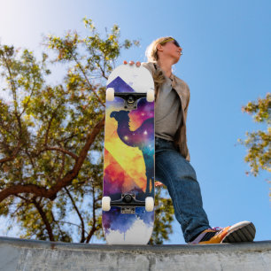 Cosmic Starry Night Egyptian Camel Landscape Skateboard