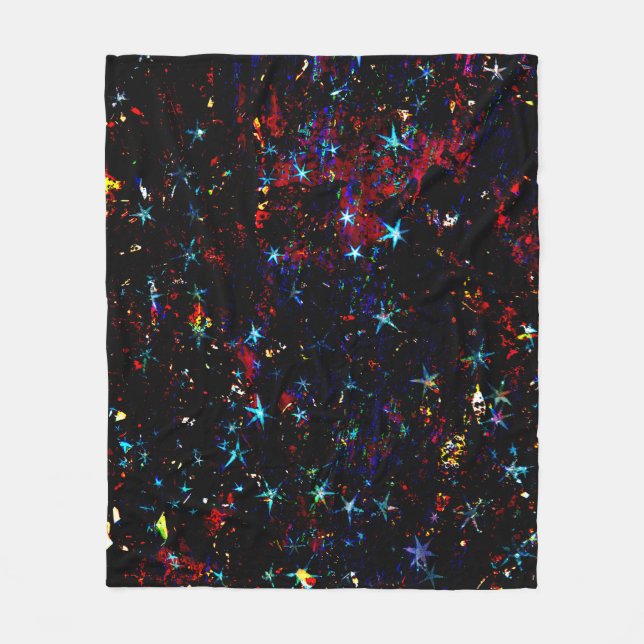 Cosmic Starry Night Galaxy Fleece Blanket (Front)