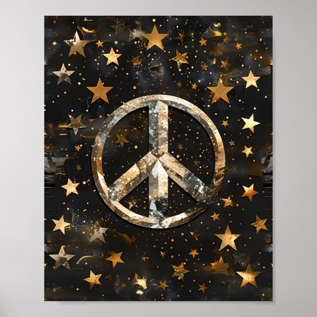 Cosmic Starry Peace Symbol Poster (Front)
