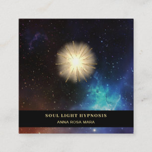 *~* Cosmic Stars Healing Universe Energy Sun Burst Square Business Card