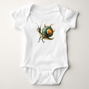 Cosmic Steampunk Snailbird – Neon Dream Creature. Baby Bodysuit
