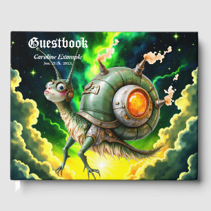 Cosmic Steampunk Snailbird – Neon Dream Creature. Guest Book