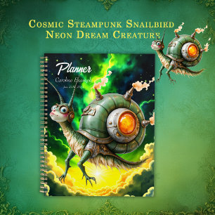 Cosmic Steampunk Snailbird – Neon Dream Creature. Planner