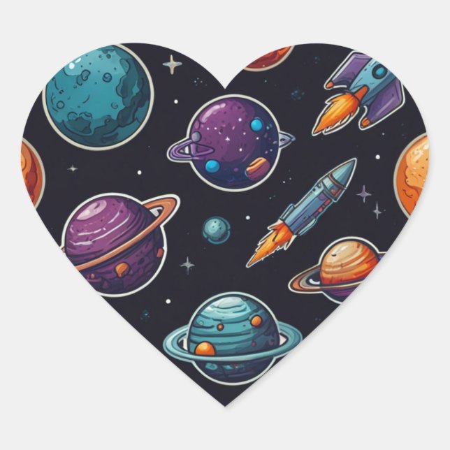 Cosmic Stickers: Space-Themed Stickers with Planet (Front)