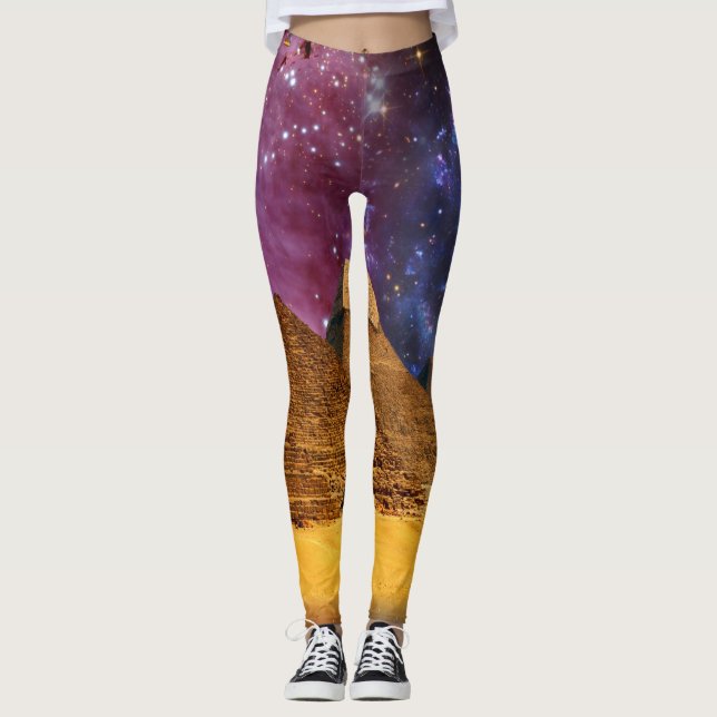 cosmic storm above egypt leggings (Front)