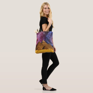 cosmic storm above egypt tote bag