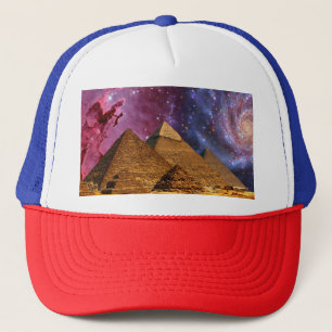 cosmic storm above egypt trucker hat