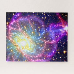 Cosmic Stunning Purple Chaotic Event in Universe Jigsaw Puzzle