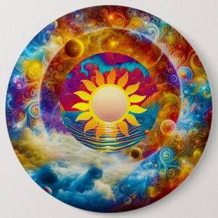 Cosmic Sun 6 Cm Round Badge