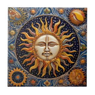 Cosmic Sun Ceramic Tile