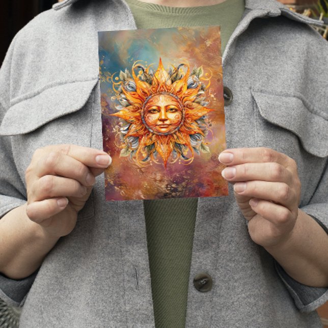 Cosmic Sun Face Digital Art Card (Creator Uploaded)