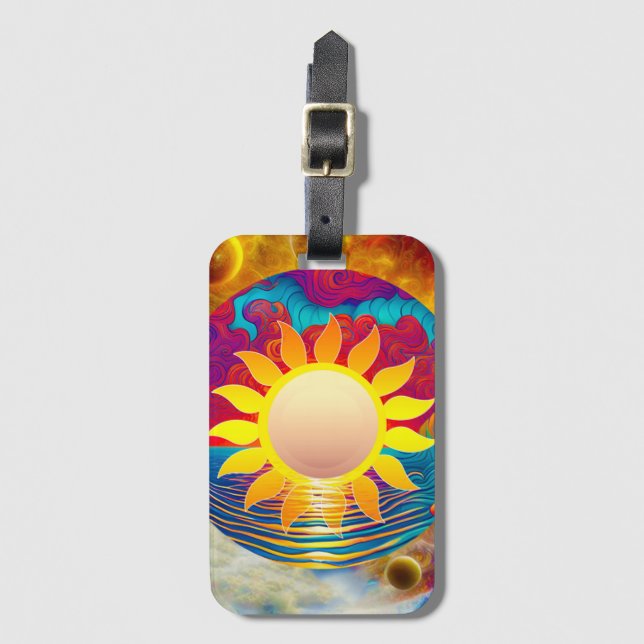 Cosmic Sun Luggage Tag (Front Vertical)