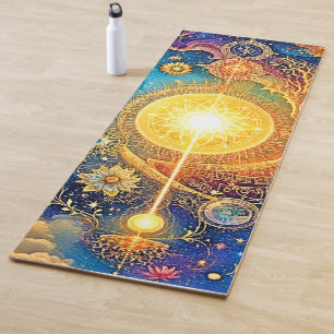 Cosmic Sun Mandala Art Yoga Mat