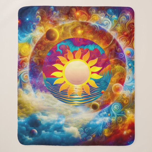 Cosmic Sun Sherpa Blanket (Front)
