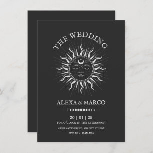 Cosmic sun tarot mystical wedding  invitation