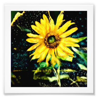 Cosmic Sunflower Original photograpy by slrussell Photo Print