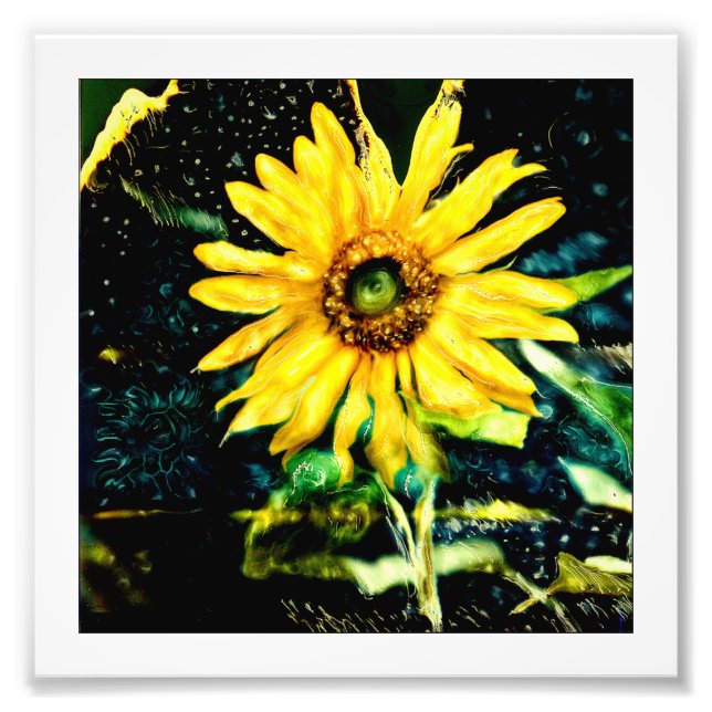 Cosmic Sunflower Original photograpy by slrussell Photo Print (Front)