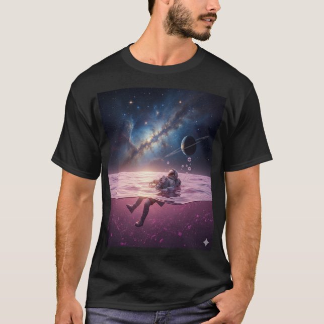 Cosmic Sunset Astronaut T-Shirt (Front)