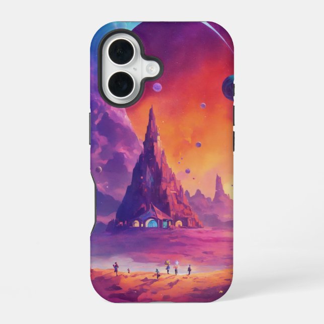 Cosmic Sunset" iPhone 16 Case (Back)