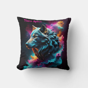Cosmic Surreal Fantasy Wolf Custom Abstract Art  Cushion