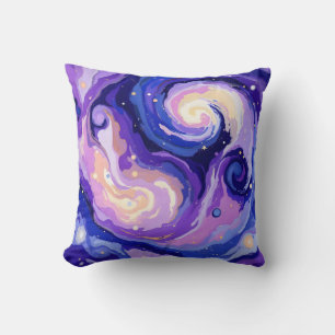 Cosmic Swirl: Abstract Galaxy Nebula Pattern Cushion