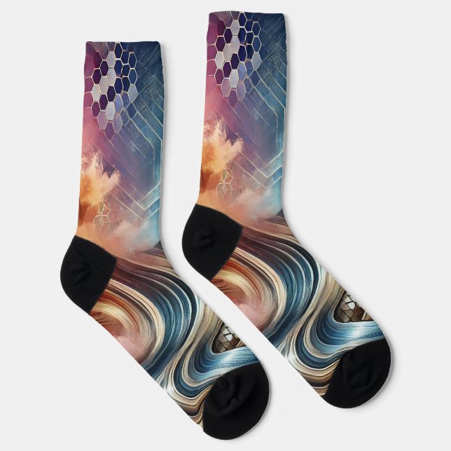 Cosmic Swirl Abstract Socks (Right)