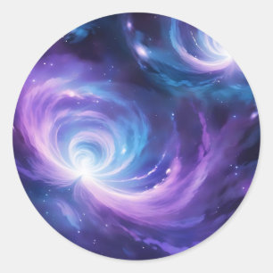 Cosmic Swirl Dreamy Galaxy Classic Round Sticker