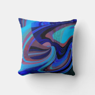 Cosmic Swirl of Blue N Pink Throw Pillow