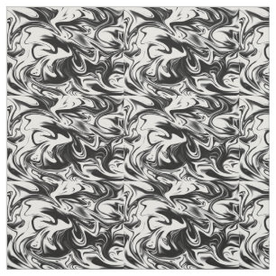 "Cosmic Swirl: The Black and White Marble Elegance Fabric