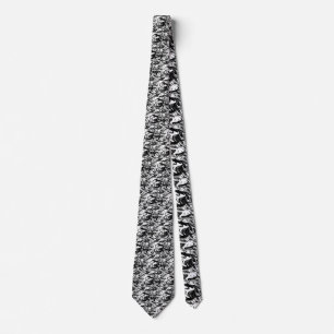"Cosmic Swirl: The Black and White Marble Elegance Tie