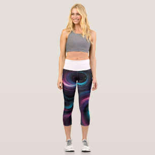 🌌 Cosmic Swirls: Galaxy-Inspired Abstract Design  Capri Leggings