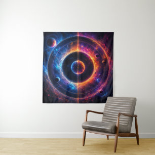 Cosmic Symphony Celestial Orbits and Nebulae Dance Tapestry