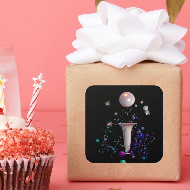 Cosmic Symphony Square Sticker (Party)