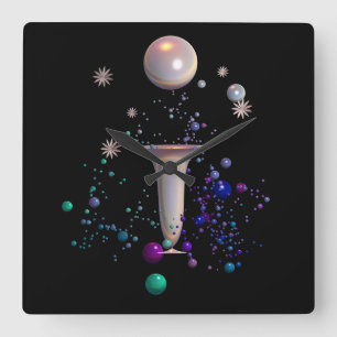 Cosmic Symphony Square Wall Clock