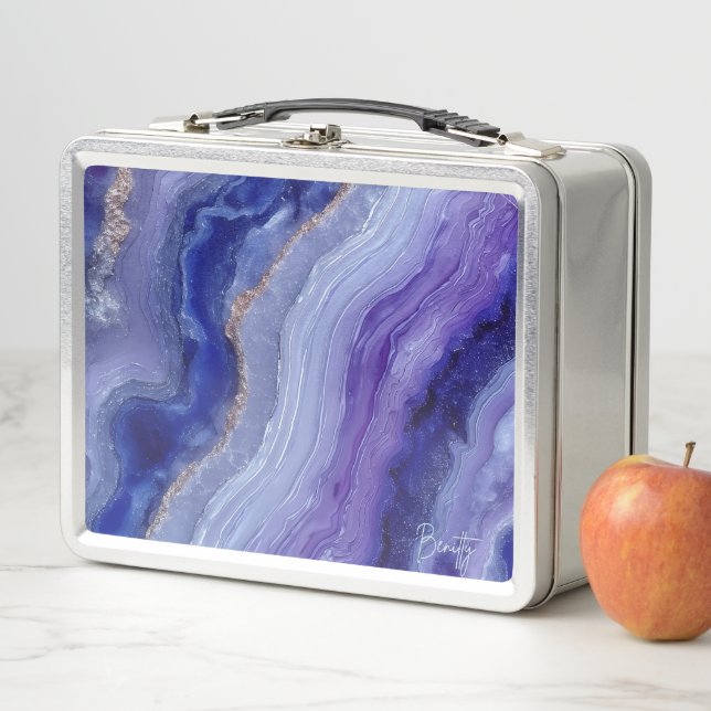 Cosmic Tanzanite Crystal Metal Lunchbox (In Situ)