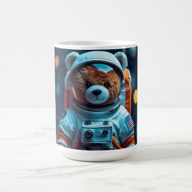 Cosmic Teddy Bear Astronaut Coffee Mug (Center)