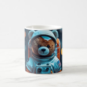 Cosmic Teddy Bear Astronaut Coffee Mug