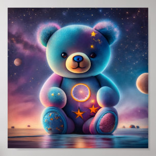 Cosmic Teddy Bear Poster