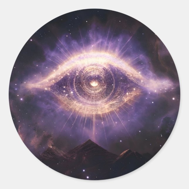 Cosmic Third Eye Awakening - Spiritual Awareness Classic Round Sticker (Front)