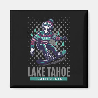 Cosmic Thrills - Alien Snowboarding In Lake Tahoe Magnet