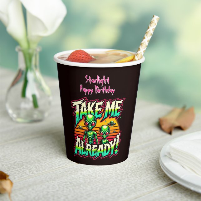 Cosmic Thrills Are Calling You! Paper Cups (Insitu)