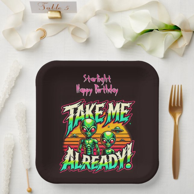 Cosmic Thrills Are Calling You! Paper Plate (Wedding)