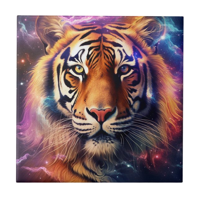 Cosmic Tiger Ceramic Tile (Front)