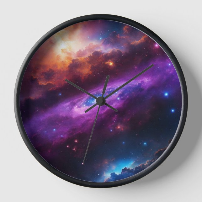Cosmic Time: Space-inspired Wall  Clock (Front)