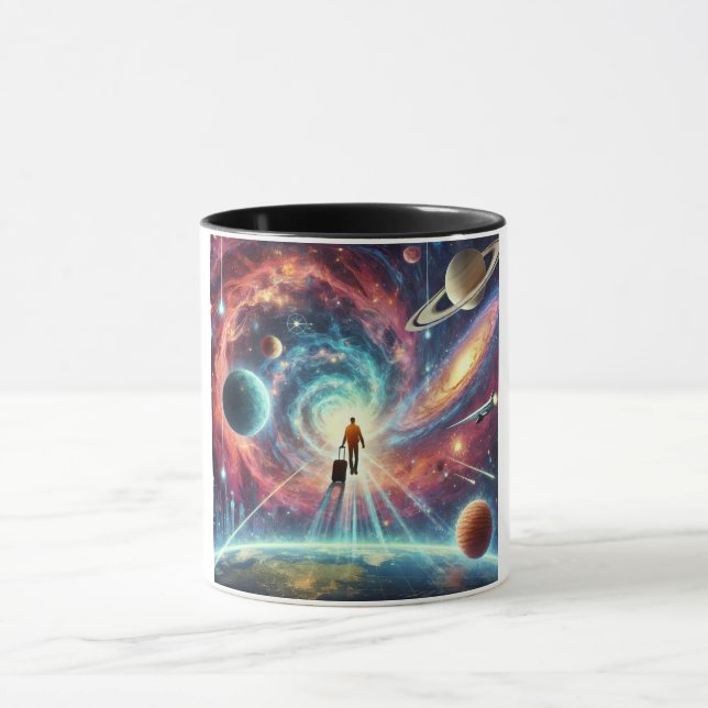 Cosmic Traveller Floating in Space Mug (Center)