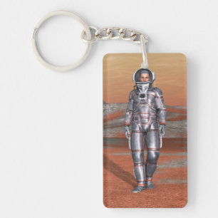 Cosmic Traveller Surreal Planet Landscape Art Key Ring