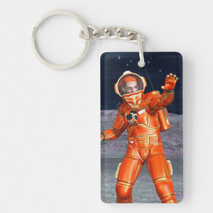 Cosmic Traveller Surreal Planet Landscape Art Key Ring