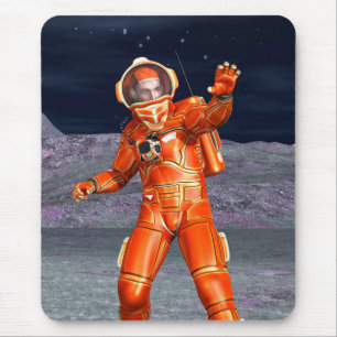Cosmic Traveller Surreal Planet Landscape Art Mouse Pad